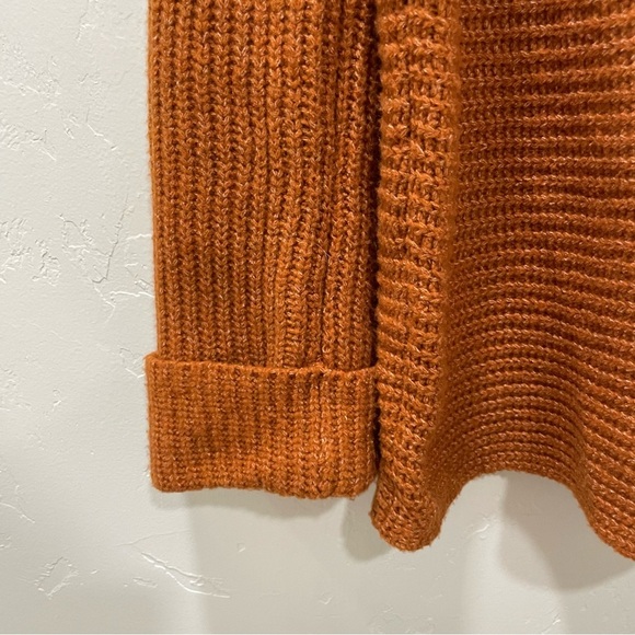 Anthropologie Pilcro Womens XS Burnt Orange Rust Knit Cowl Neck Sweater Oversize - Picture 6 of 14